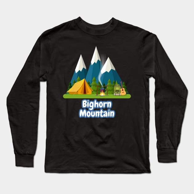 Bighorn Mountain Long Sleeve T-Shirt by Canada Cities